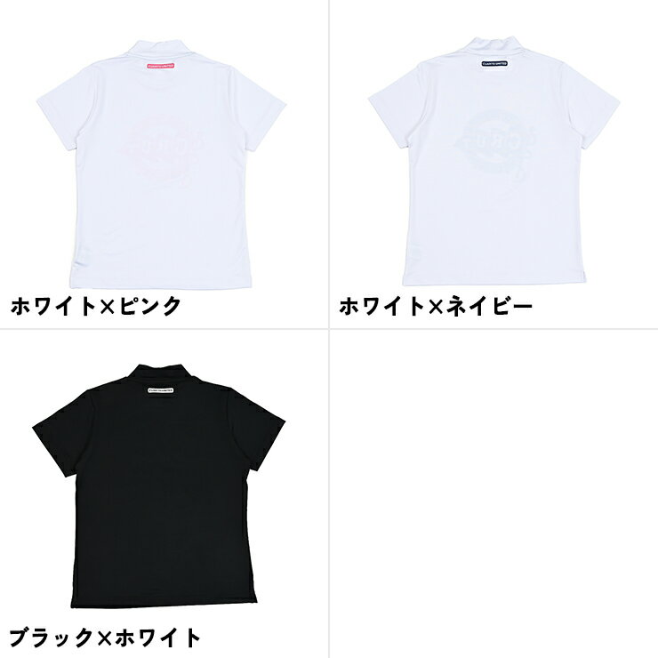 モックネックシャツ 半袖 ストレッチ マリンフラッグロゴ レディース クアルトユナイテッド ゴルフウェア 26SS 新作 3
