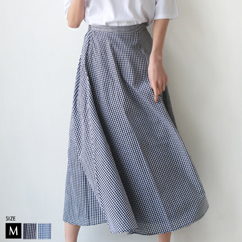 【Summer_ボトムス】ボトムス(28103A134) Buyer’s select ギンガムチェック切替デザインスカート