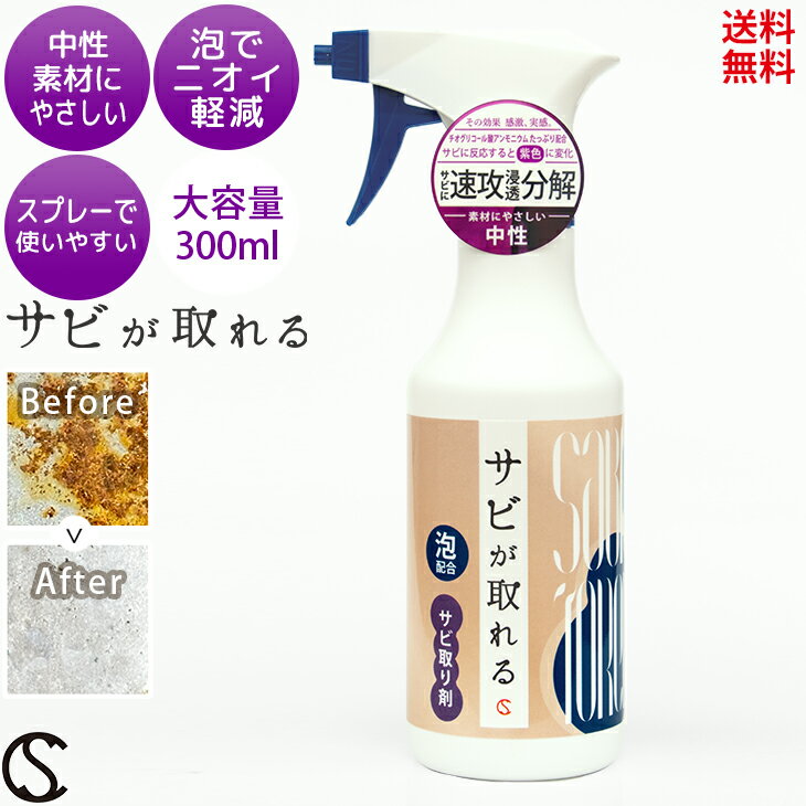 NEW【6月はエントリーでP5倍！】サビ落とし サビが取れる 泡 スプレー 300ml 車 鉄粉除去剤 最強 さびとり 錆取り 中性 サビ取り剤 鉄粉除去 自転車 錆び取り 包丁 メッキ 錆落とし ネジ シルバー キッチン 浴室 排水溝 工具 ステンレス プロ仕様 送料無料