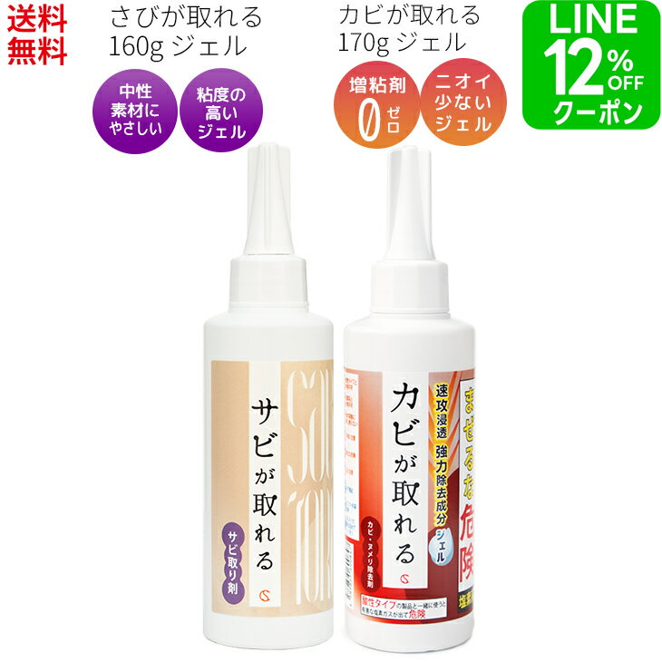 【マラソン or LINEクーポン＋P5倍 送料無料】錆取り剤 カビ取り剤 セット（サビが取れる 160g カビが取れるジェル 170g） サビ取り カビ取り お風呂 カビ 自転車 車 キッチンのサムネイル