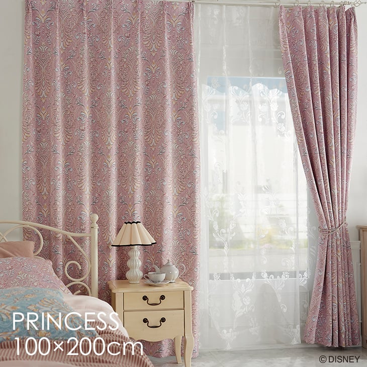 [P5배 6/6 23:59까지] 커튼 차광 PRINCESS/클래식 뷰티 100×200cm 1장입 Disney10□미녀와 야수 벨
