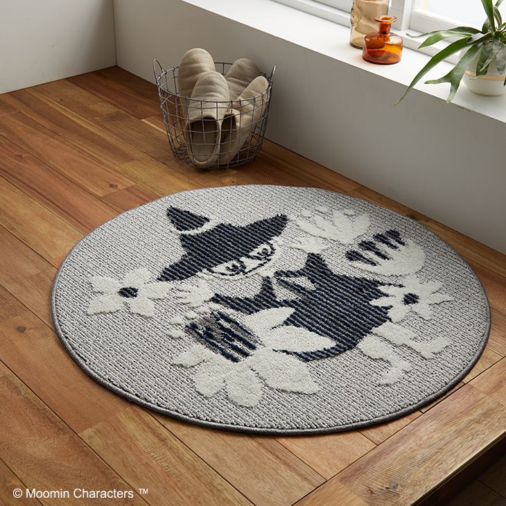 MOOMIN/ムーミン コバナラグ 円形 90×90cm ムーミン MOOMIN◆ミィ スナフキン ニョ...