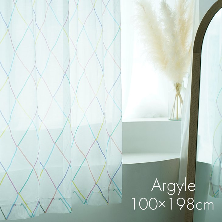 北欧 レース カーテン ARGYLE VOILE/アーガイルボイル 100 198cm 1枚入DL13 日本製 レースカーテン 洗濯機ok 洗える 北欧 既製カーテン スミノエ ミックス 北欧 おしゃれ 韓国インテリア アー…