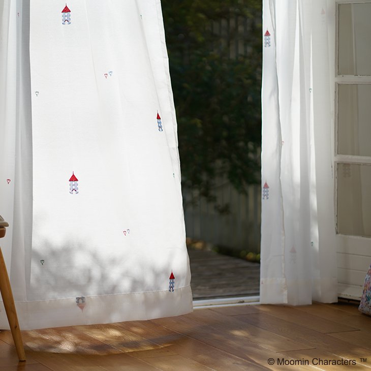 カーテン レース MOOMIN/MOOMIN HOUSE voile ムーミンハウス ボイル100×133cm 1枚...