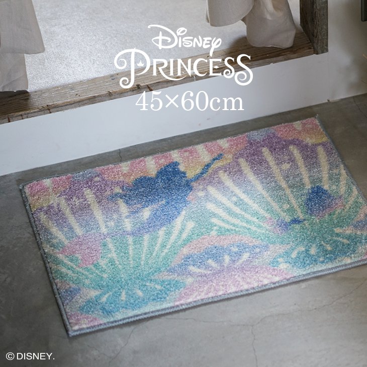 PRINCESS/プリンセス シェルキッチンマット DMT-5095 45×60cm ディズニー Disney9●アリエル ミニマット..
