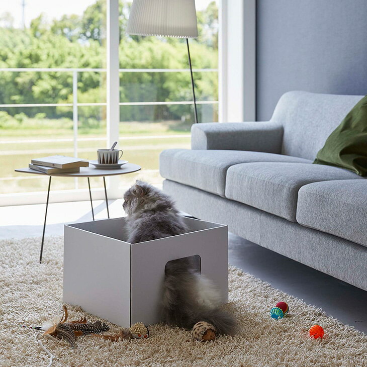 tower タワー キャットボックス タワー 2個組 (ホワイト) THYZ23AW■ 山崎実業※メーカー直送品【仕入れ商品のためクーポン対象外】