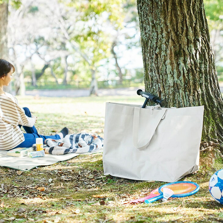 tower タワー ポリエチレンシート外遊び収納バッグ ワイド (ライトグレー) キックバイク ボール 子供 おもちゃ アウトドア テント キャンプ THYZ25SS■山崎実業※メーカー直送品【仕入れ商品のためクーポン対象外】