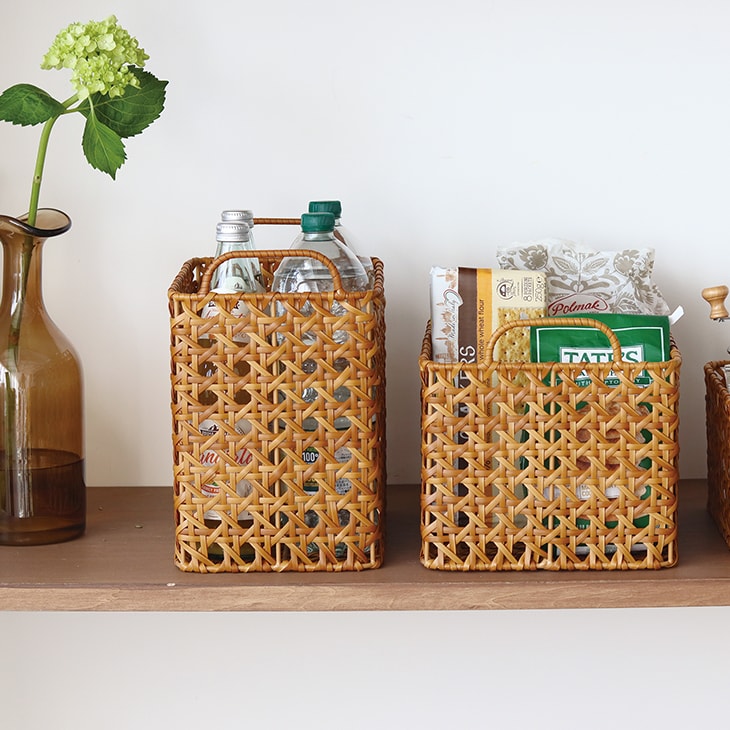 クレエ ユティルオクタ レクトバスケット ハイ 洗える かご 収納 ブラウン ベージュ 見せる収納 おしゃれ THCR24SS■クレエ※メーカー直送品【仕入れ商品のためクーポン対象外】