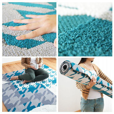 ラグ knstr 140×200cm 14NHOME◆ モダンスタイル クラシカルな千鳥柄をグラフィカルに組み合わせ、クールでシックにまとめたモダンラグ。スミノエ| モダン ラグマット カーペット ラグカーペット リビング リビングマット 春夏 らぐ おしゃれ