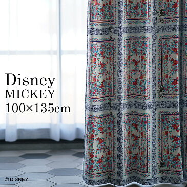 ディズニー カーテン 遮光 MICKEY ミッキー ロイヤルガーデン 幅100×丈135cm 1枚入 Disney 7 □ ブルー フラワー ミニーちゃん 洗える 日本製 スミノエ Disneyzone