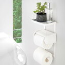 tower タワー トイレットペーパーホルダー上ラック 2段(ホワイト) おしゃれ シンプル トイレ収納 収納棚 賃貸 THYZ19SS■ 山崎実業※メーカー直送品【仕入れ商品のためクーポン対象外】