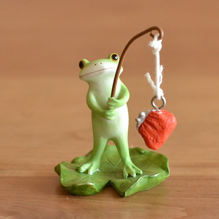 財布を釣り上げたコポタロウ Copeau コポー 【 クッチーナ 】 コポー カエル 置物 雑貨 釣り 財布 さいふ がま口 かわいい プレゼントのサムネイル