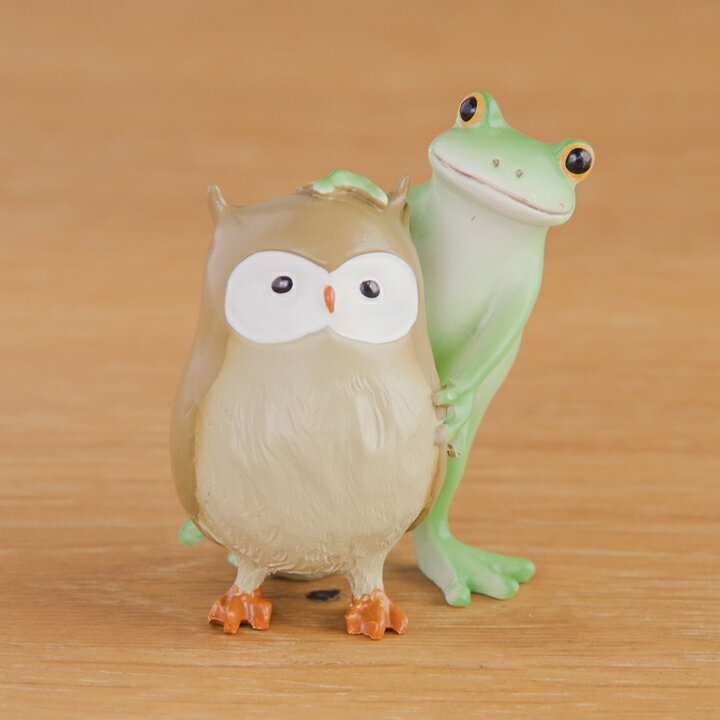 カエル コポーシリーズ カエルとフクロウ Copeau コポー クッチーナ カエル コポー 新作 ダイカイ コポー フクロウ いきもの 鳥 アニマル かわいい 置物 玄関 インテリア 雑貨 オブジェ かえる 蛙 小さいのサムネイル