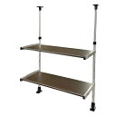 田窪工業所 モクメタルつっぱり棚2段幅55cm キッチン用品 収納用品 収納棚 収納ラック 突っ張りラック ツッパリ棚 取り付け簡単 おしゃれ