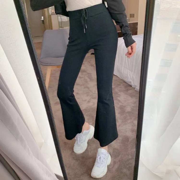 送料無料 ストレッチバンツ フレアパンツ スウェットパンツ ブーツカット ハイウエスト フィット フレア レギパン スキニー ウエストゴム 美脚パンツ スタイルアップ スウェット イージーパンツ 美脚 美尻 ストレッチ オールシーズン