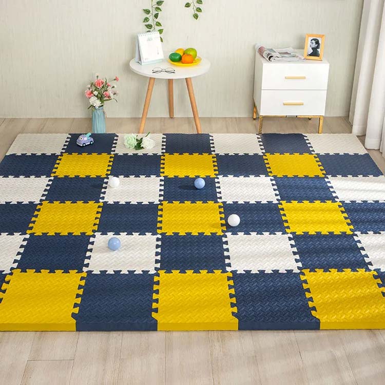 プレイマット 30×30cm カーペット カラーマット 24枚組 拭ける フロアマット 赤ち...