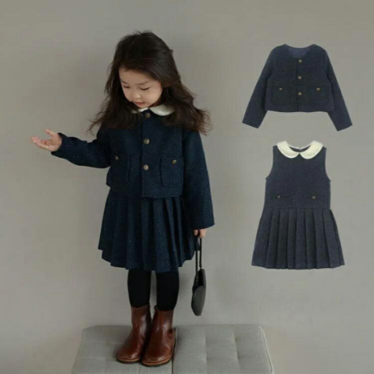 セットアップ 入園式 ワンピース ネイビー ガールズ 2点セット スーツ フォーマル ジャケット 女の子 130 子ども 100 ジャケット 110 120 140 秋 小学校 幼稚園 パーティー セレモニー 卒園式 ジュニア キッズ 春 入学式