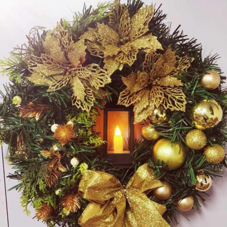 おしゃれ クリスマスリース 35cm 誕生日プレゼント 高級 45cm 40cm 玄関 上品 豪華...