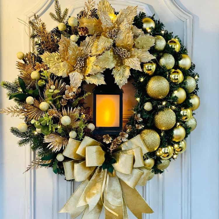 おしゃれ クリスマスリース 35cm 誕生日プレゼント 高級 45cm 40cm 玄関 上品 豪華...