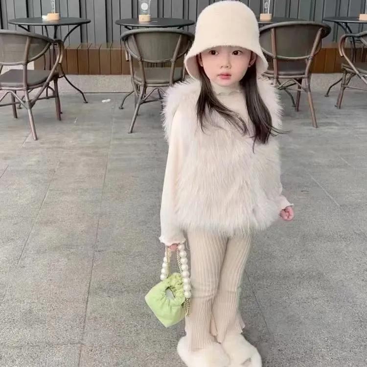 ベスト キッズ 可愛い ファーベスト 羽織り ファー 女の子 ジレ ベビー もこもこ 厚手 フェイクファーベスト 子供服 子ども服 ジレ ふわふわ エコファー おしゃれ あったか レイヤード風 秋冬 重ね着 保育園 幼稚園 通園 小学校 送料無料