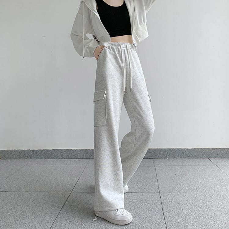 春服 無地 スウェットパンツ カーゴポケット ゆったり 大きいサイズ ロングパンツ 2WAY ストレートパンツ 長ズボン カーゴパンツ リラックスパンツ スウェット カジュアル お洒落 ストリート 春 夏 レディース