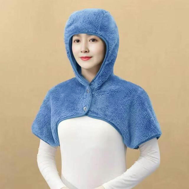 あったか 帽子 マフラー おやすみ帽子 ネックウォーマー フードウォーマー ボレロ 寝る時 就寝用 防寒 冷え対策 寝具 肩当て 裏起毛 肩サポーター 防寒 冷え対策 部屋着 暖かい ふわふわ もこもこ 保温