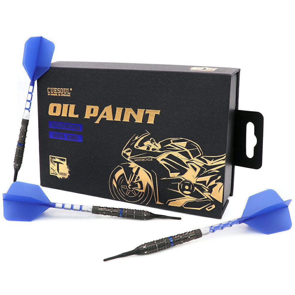 【送料無料】ダーツ CUESOUL オートバイシリーズ ソフトチップ 90% タングステン ダーツセット オイル..