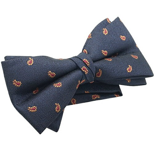 ネイビー スモールペイズリー 変形 蝶ネクタイ ボウタイ 簡易装着タイプアクセサリー メンズジュエリー ジュエリーギフト プレゼント お祝い 結婚式 礼服 結婚式 冠婚葬祭 ビジネス スーツ メンズ 男性 彼氏 夫 新生活 父の日 バレンタイン