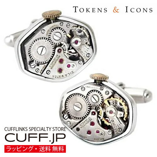 カフス カフスボタン TOKEN & ICONS 機械時計ムーブメント シルバー925 カフリンクスアクセサリー メンズジュエリー ジュエリーギフト プレゼント...