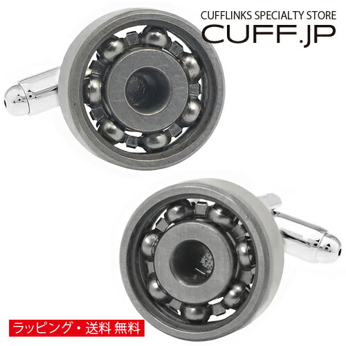 カフスボタン ガンメタル ボール ベアリング カフス カフリンクスアクセサリー メンズジュエリー ジュ..