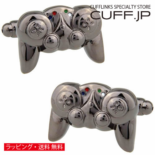カフス カフスボタン ガンメタル ゲーム コントローラ カフリンクスアクセサリー メンズジュエリー ジ..