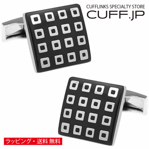 樂天商城 - カフス カフスボタン ブラック スクエアー チェック カフリンクスアクセサリー メンズジュエリー ジュエリーギフト プレゼント お祝い 結婚式 礼服 結婚式 冠婚葬祭 ビジネス スーツ メンズ 男性 彼氏 夫 新生活 父の日 バレンタイン
