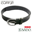 SADO サド ベルト 生成ステッチ 合皮レザー 合成皮革 35mm ブラック 日本製 MADE IN JAPAN ハンドメイドアクセサリー メンズジュエリー ...