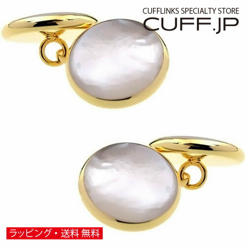 ゴールド シェル ダブルフェイス カフス カフスボタン カフリンクスアクセサリー メンズジュエリー ジ..