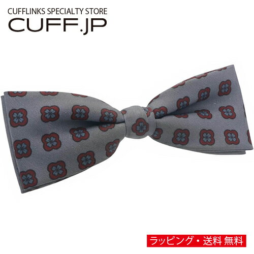 ビンテージ グレー フラワー ドット 蝶ネクタイ ボウタイ 簡易装着タイプアクセサリー メンズジュエリー ジュエリーギフト プレゼント お祝い 結婚式 結婚式 冠婚葬祭 ビジネス スーツ メンズ 男性 彼氏 夫 新生活 父の日 バレンタイン