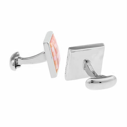 カフス カフスボタン スクエア モザイク ピンク シェル カフリンクスメンズアクセサリーの通販ギフト プレゼント お祝い 結婚式 ビジネス 新生活 父の日 彼氏 夫 バレンタイン格安通販　バレンタイン　人気　ランキング