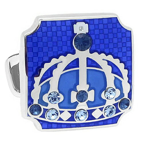 カフスボタン専門店CUFFJPのカフス カフスボタン ブルー クリスタル クラウン 王冠 カフリンクスアクセサリー メンズジュエリー ジュエリーギフト プレゼント お祝い 結婚式 礼服 結婚式 冠婚葬祭 ビジネス スーツ メンズ 男性 彼氏 夫 新生活 父の日 バレンタイン｜アングル2