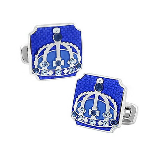 カフスボタン専門店CUFFJPのカフス カフスボタン ブルー クリスタル クラウン 王冠 カフリンクスアクセサリー メンズジュエリー ジュエリーギフト プレゼント お祝い 結婚式 礼服 結婚式 冠婚葬祭 ビジネス スーツ メンズ 男性 彼氏 夫 新生活 父の日 バレンタイン｜アングル3