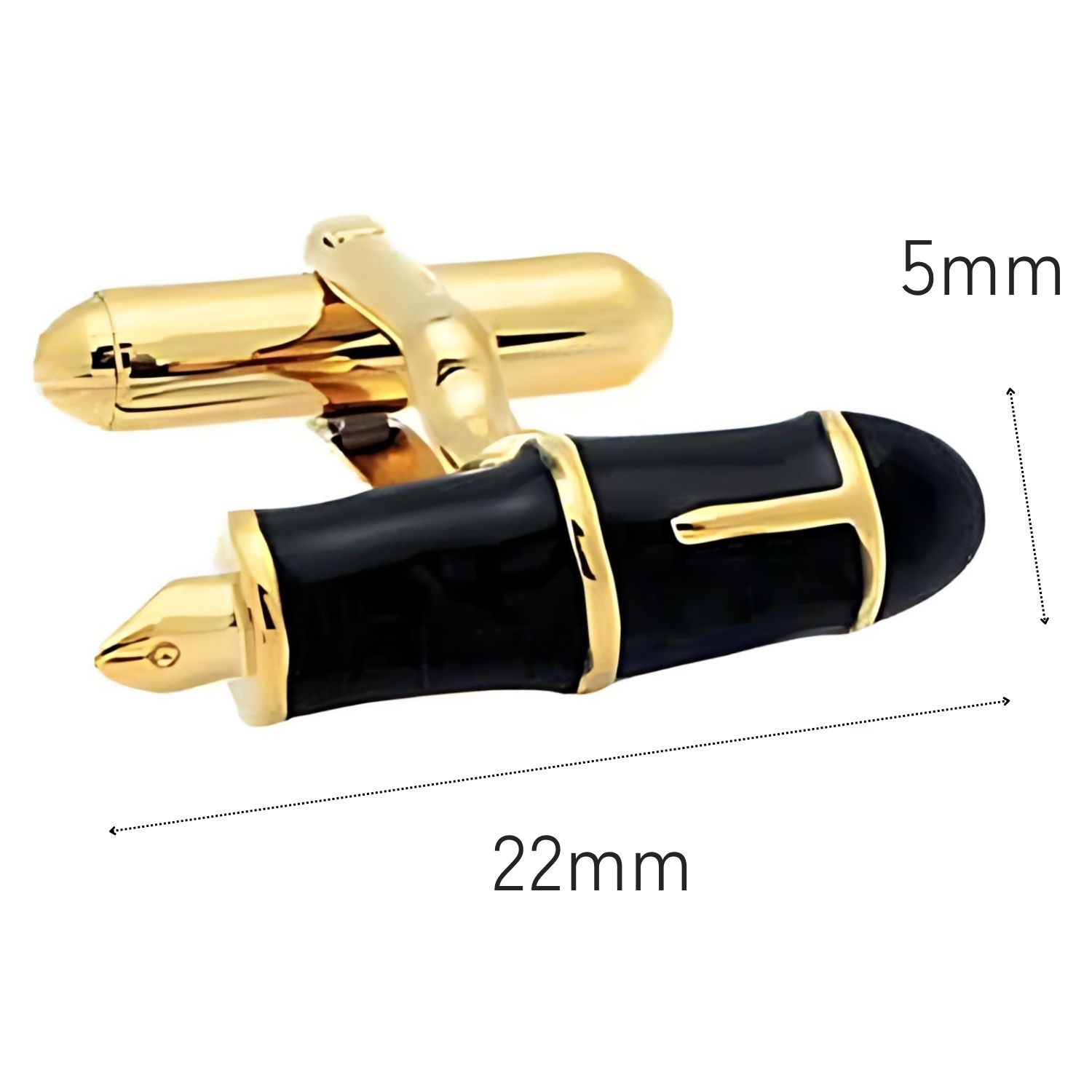 カフスボタン専門店CUFFJPのゴールド＆ブラック 万年筆 SWANK カフス【カフスボタン・カフリンクス】アクセサリー メンズジュエリー ジュエリーギフト プレゼント お祝い 結婚式 礼服 結婚式 冠婚葬祭 ビジネス スーツ メンズ 男性 彼氏 夫 新生活 父の日 バレンタイン｜アングル3