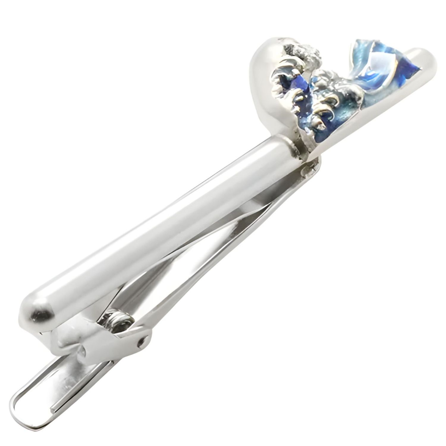カフスボタン専門店CUFFJPの神奈川沖浪裏 波涛 SWANK タイピン ネクタイピンアクセサリー メンズジュエリー ジュエリーギフト プレゼント お祝い 結婚式 礼服 結婚式 冠婚葬祭 ビジネス スーツ メンズ 男性 彼氏 夫 新生活 父の日 バレンタイン｜アングル2
