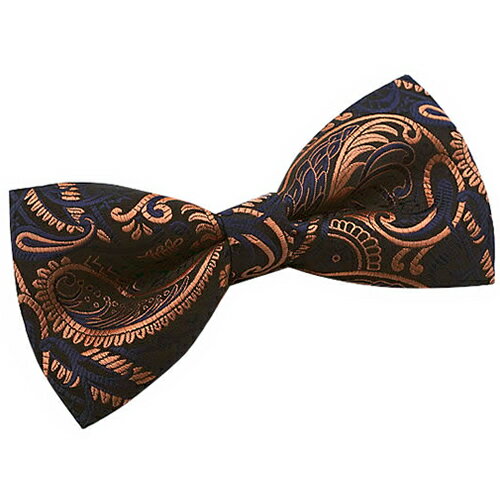 ネイビー オレンジ ペイズリー 蝶ネクタイ ボウタイ 簡易装着タイプアクセサリー メンズジュエリー ジュエリーギフト プレゼント お祝い 結婚式 礼服 結婚式 冠婚葬祭 ビジネス スーツ メンズ 男性 彼氏 夫 新生活 父の日 バレンタイン