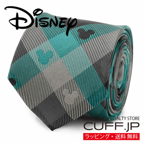 Checkered - ネクタイ Disney ミッキー シルエット ティール プレイドアクセサリー メンズジュエリー ジュエリーギフト プレゼント お祝い 結婚式 礼服 結婚式 冠婚葬祭 ビジネス スーツ メンズ 男性 彼氏 夫 新生活 父の日 バレンタイン