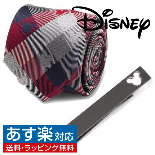 ディズニー  Disney ミッキー レッド ブルー プレイド ネクタイ ネクタイピン セットアクセサリー メンズジュエリー ジュエリーギフト プレゼント お祝い 結婚式 礼服 結婚式 冠婚葬祭 ビジネス スーツ メンズ 男性 彼氏 夫 新生活 父の日 バレンタイン