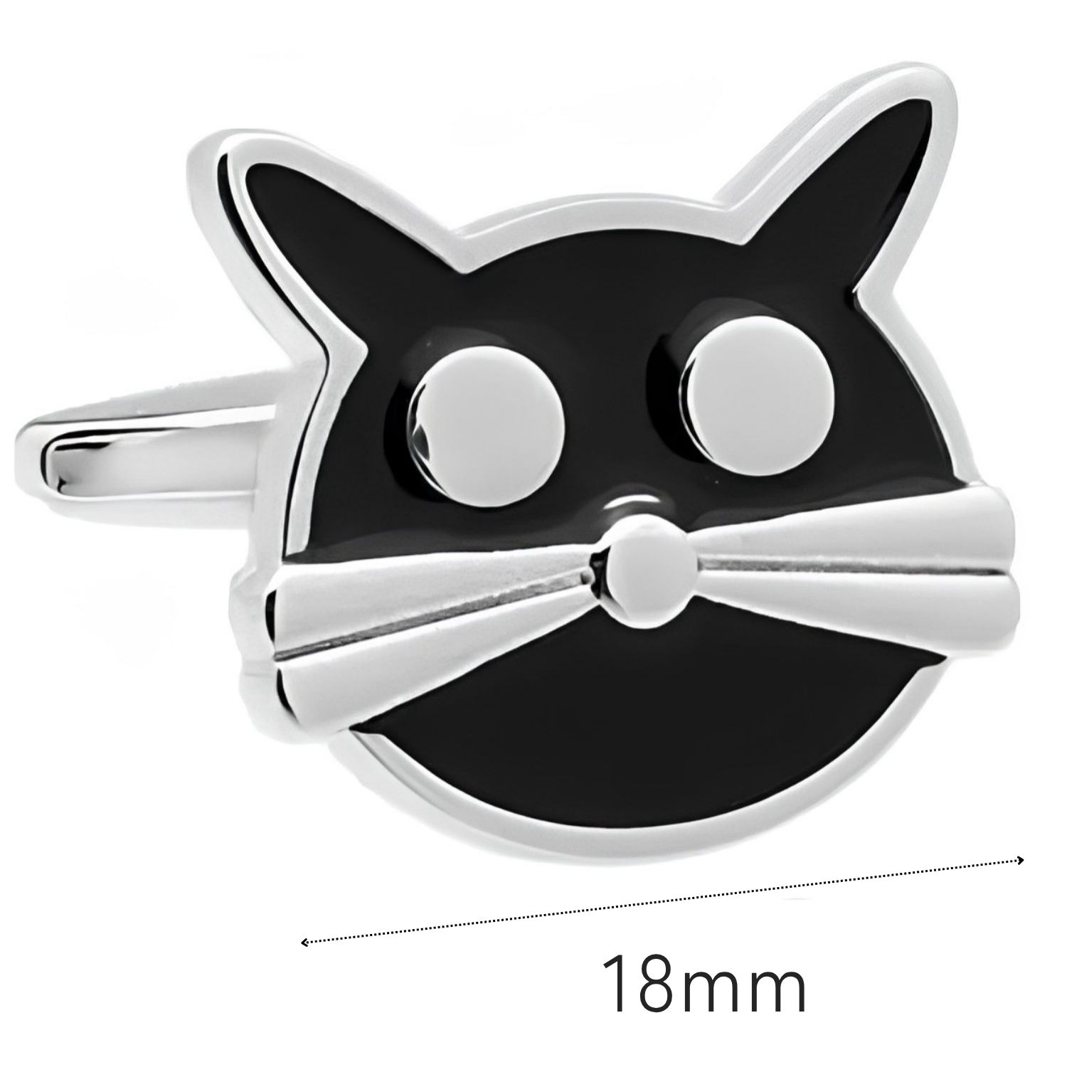 カフスボタン専門店CUFFJPのカフス カフスボタン キャット 猫 黒猫 カフリンクスアクセサリー メンズジュエリー ジュエリーギフト プレゼント お祝い 結婚式 礼服 結婚式 冠婚葬祭 ビジネス スーツ メンズ 男性 彼氏 夫 新生活 父の日 バレンタイン｜アングル3