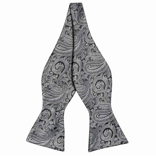 シルバー チャコール ペイズリー 蝶ネクタイ ボウタイアクセサリー メンズジュエリー ジュエリーギフト プレゼント お祝い 結婚式 礼服 結婚式 冠婚葬祭 ビジネス スーツ メンズ 男性 彼氏 夫 新生活 父の日 バレンタイン