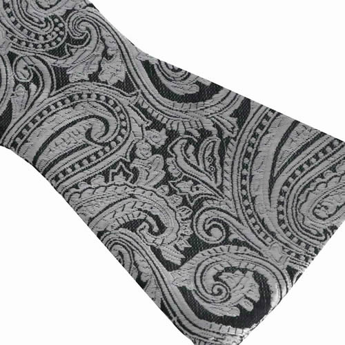 シルバー チャコール ペイズリー 蝶ネクタイ ボウタイアクセサリー メンズジュエリー ジュエリーギフト プレゼント お祝い 結婚式 礼服 結婚式 冠婚葬祭 ビジネス スーツ メンズ 男性 彼氏 夫 新生活 父の日 バレンタイン