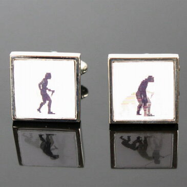 鎌倉カフス工房 3D猿から人へ進化するカフスボタン・カフリンクス メンズ cf047