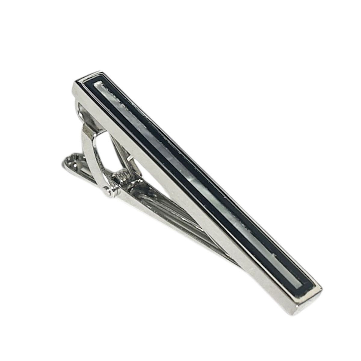 鎌倉カフス工房 オニキスライン＆MOPネクタイピン ・タイバー メンズ cf1990 結婚式 旦那 プレゼント ..