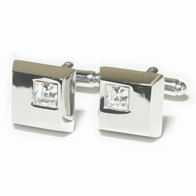 鎌倉カフス工房 クリスタルスワロフスキースクエアーカフスボタン・カフリンクス メンズ cf2296 結婚式 旦那 プレゼント ギフト 彼氏 父の日 誕生日プレゼント