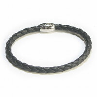 elizabethparkerエリザベスパーカーブラック編み込みレザーブレスレットepbr003-m